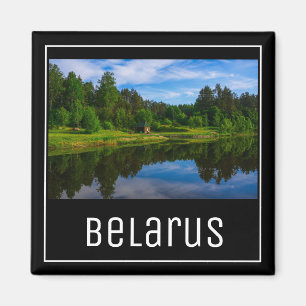 Nature River Canal Forest Landscape Belarus Magnet