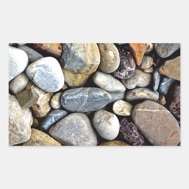 Nature rocks river bed rectangular sticker (Front)