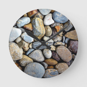 Nature rocks river bed round clock