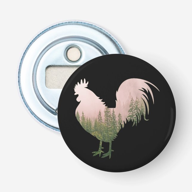 NATURE ROOSTER CHICKEN FOREST STYLE BOTTLE OPENER (Front)