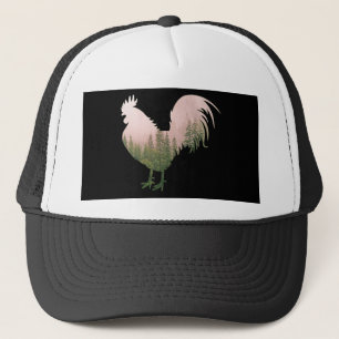 NATURE ROOSTER CHICKEN FOREST STYLE TRUCKER HAT