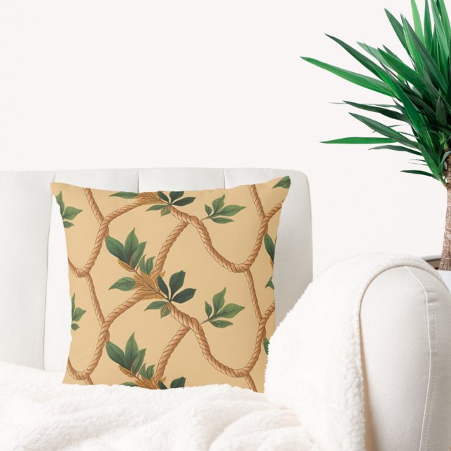 Nature Rustic leaf Rope Accent Cushion (Creator Uploaded)