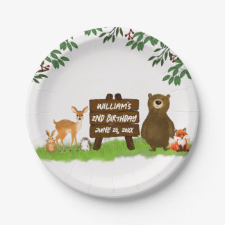 Nature Rustic Woodland Party Forest Animals  Paper Plate