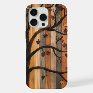 Nature’s Art: Wooden Plank Tree Mosaic Phone Case