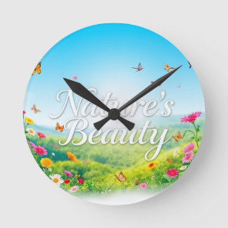 Nature’s Beauty Round Clock