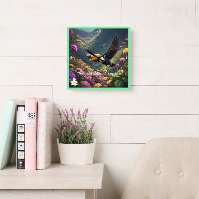 "Nature’s Brushstrokes" Square Wall Clock (Reading Room)