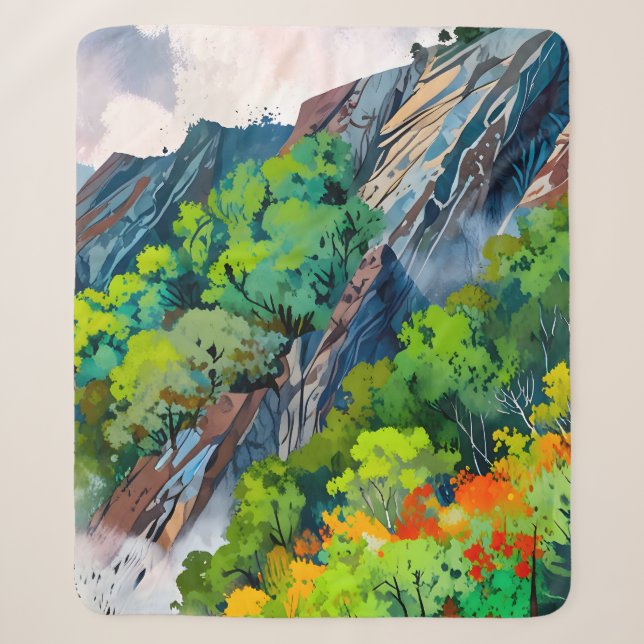 Nature’s Canvas Sherpa Blanket (Front)