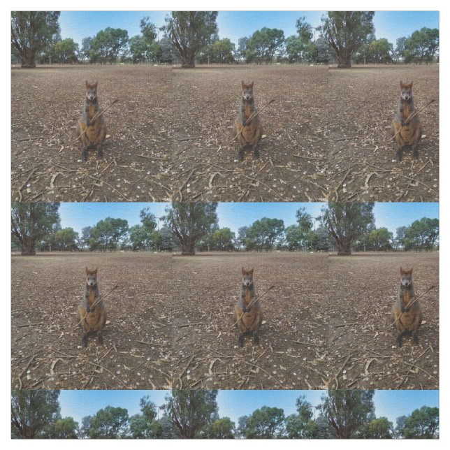 "Nature’s Feast: A Wallaby’s Snack Break" Fabric (Swatch)
