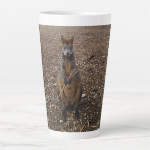 "Nature’s Feast: A Wallaby’s Snack Break" Latte Mug