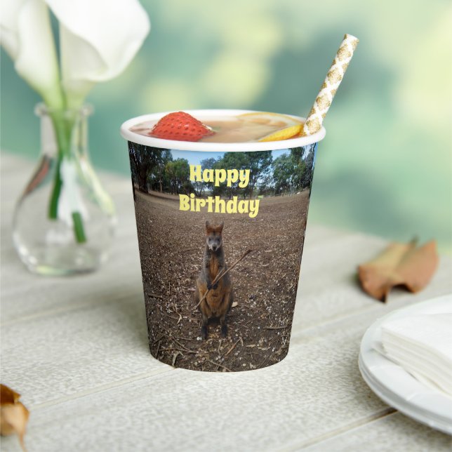 "Nature’s Feast: A Wallaby’s Snack Break" Paper Cups (Insitu)