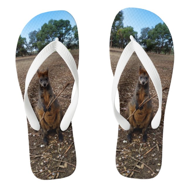 "Nature’s Feast: A Wallaby’s Snack Break" Thongs (Footbed)
