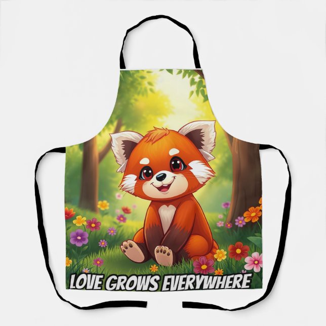 Nature’s Hug in a Cute Red Panda Apron (Front)