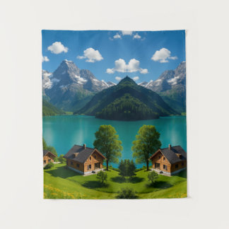 "Nature’s Masterpiece: Mountain Serenity for Your Tapestry
