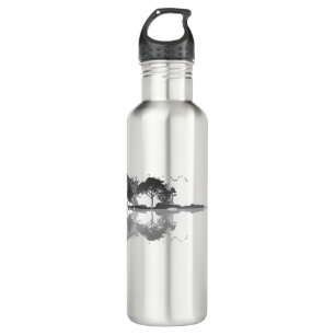 Nature’s Song: Forest Landscape Guitar Art 710 Ml Water Bottle