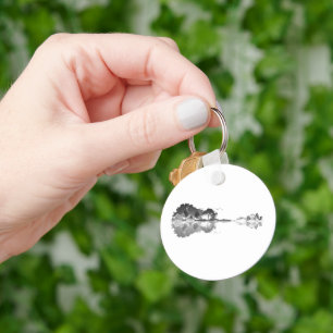 Nature’s Song: Forest Landscape Guitar Art Key Ring