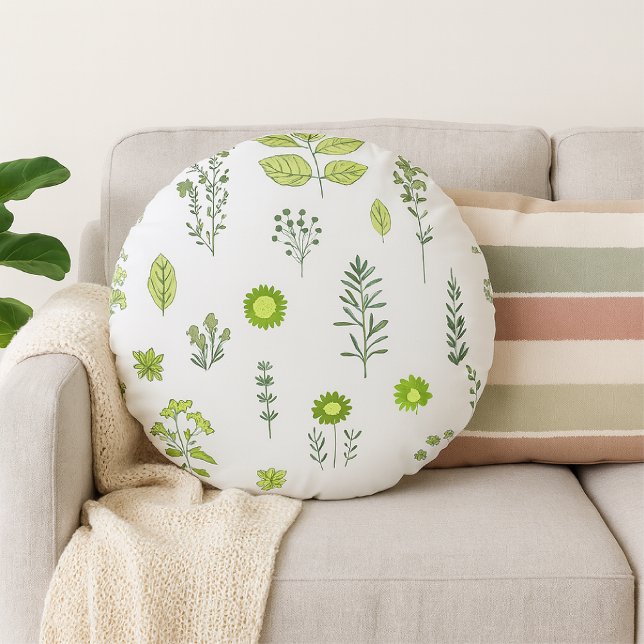 Nature’s Touch Green Tones Round Cushion (Creator Uploaded)