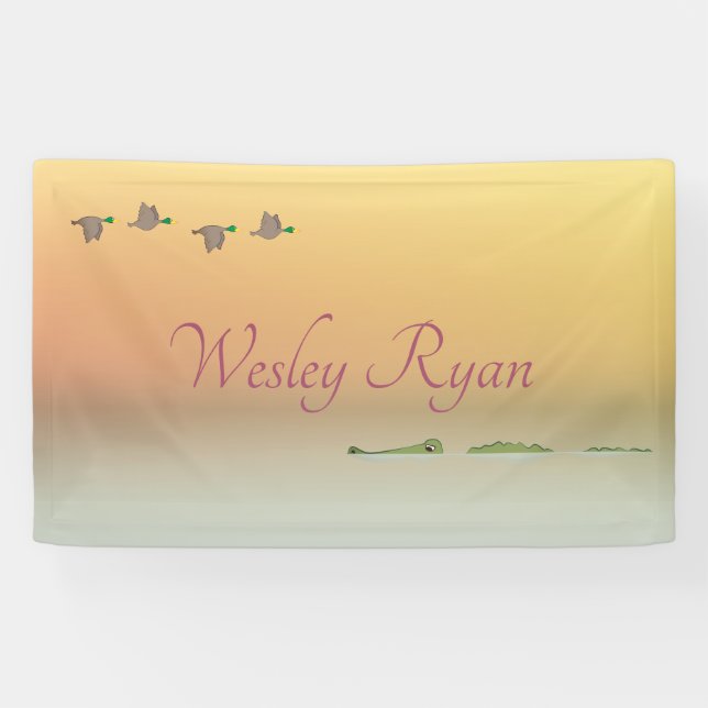 Nature Scene (ducks, gator) Banner (Horizontal)