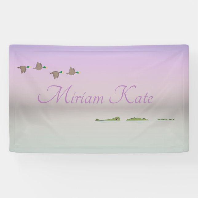 Nature Scene (ducks, gator) Banner (Horizontal)