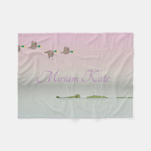 Nature Scene (ducks, gator) Fleece Blanket