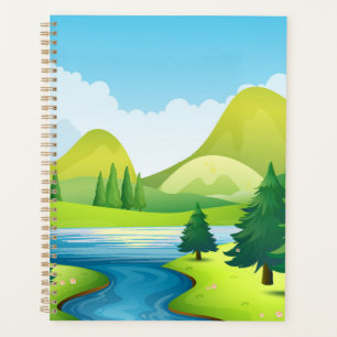 Nature scene with river planner