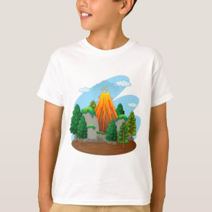 Nature scene with volcano eruption T-Shirt