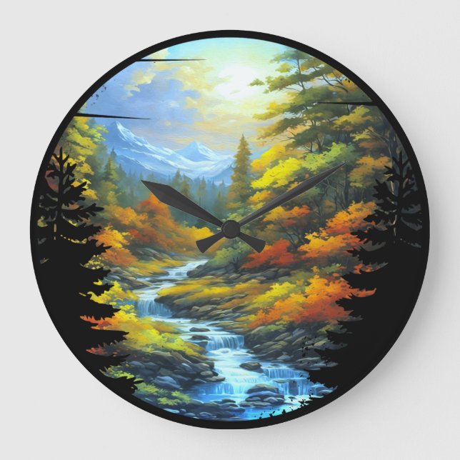 Nature scenery large clock (Front)