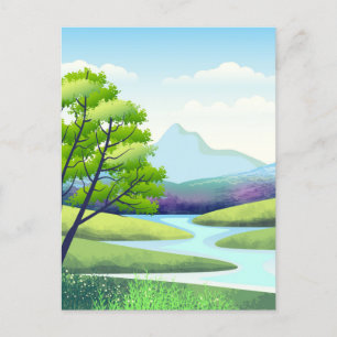 Nature Scenery with River Postcard