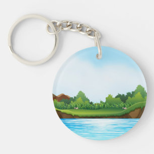 Nature Scenery with River Tank-22805 Key Ring