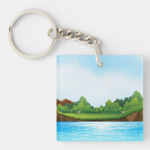Nature Scenery with River Tank-22805 Key Ring