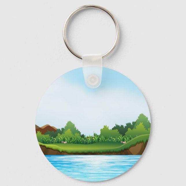 Nature Scenery with River Tank-22805 Key Ring (Front)