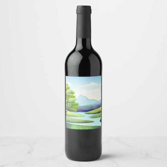 Nature Scenery with River Wine Label (Front)