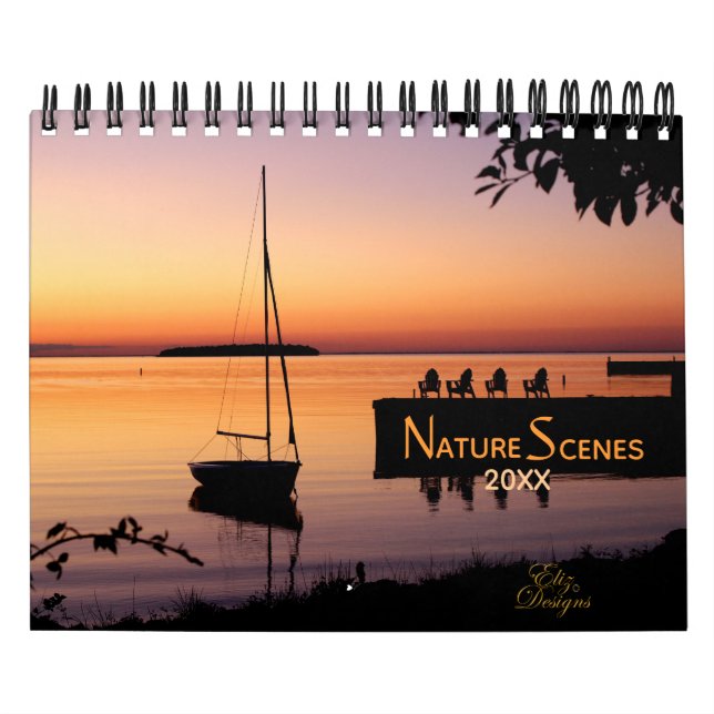 Nature Scenes Calendar | Editable Year Text (Cover)