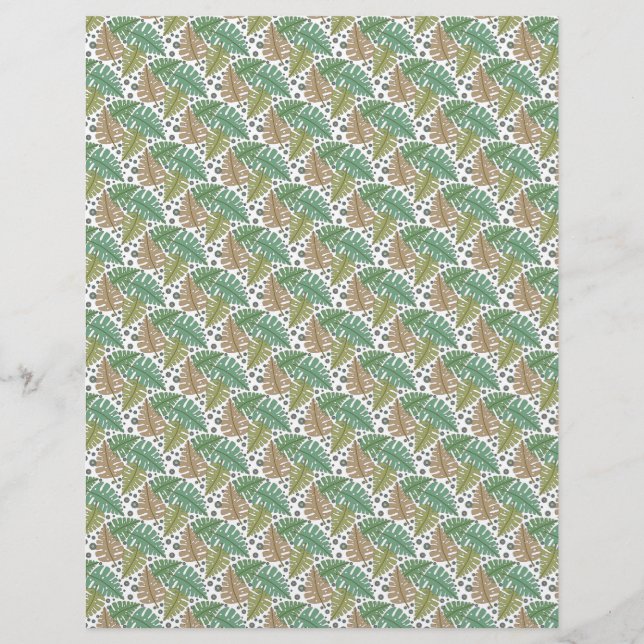 Nature scrapbook paper design with leaves (Back)