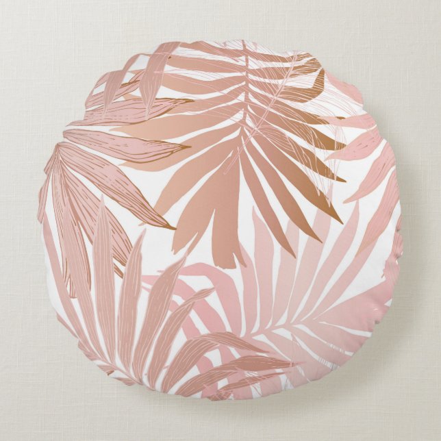 Nature seamless pattern. Hand drawn abstract tropi Round Cushion (Front)