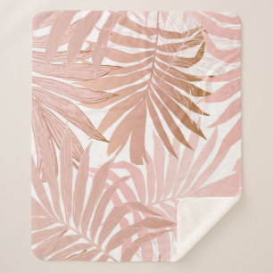 Nature seamless pattern. Hand drawn abstract tropi Sherpa Blanket