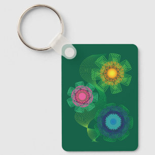Nature Shapes and Lines Patterns  Key Ring