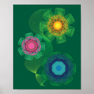 Nature Shapes and Lines Patterns Poster