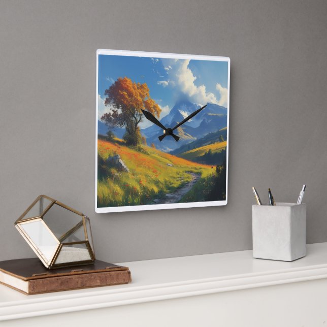 Nature Square Wall Clock (Office)