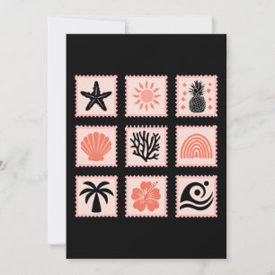 Nature stamp collage invitation