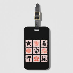 Nature stamp collage luggage tag