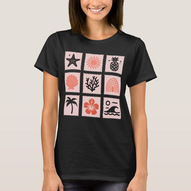 Nature stamp collage T-Shirt (Front)