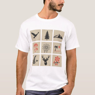 Nature stamp collage T-Shirt