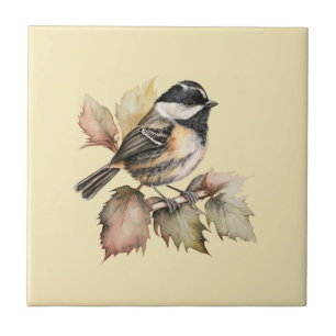Nature Style Coal Tit Ceramic Tile