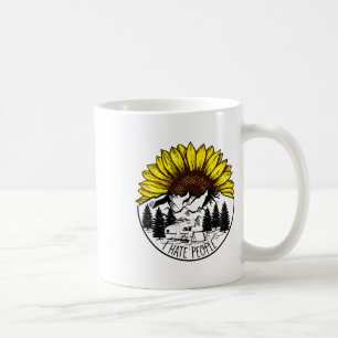 Nature Sunflower Camping Funny Outdoors I Hate Peo Coffee Mug