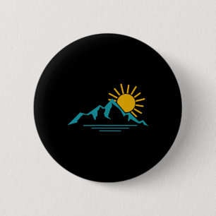 Nature Sunrise Mountains Hiking Camping Camper Out 6 Cm Round Badge