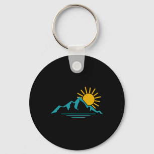 Nature Sunrise Mountains Hiking Camping Camper Out Key Ring