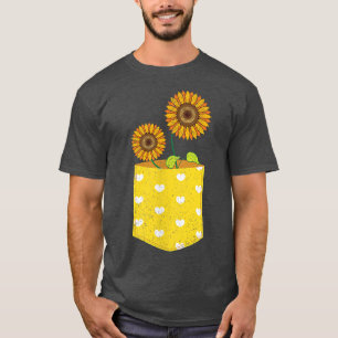 Nature Sunshine Flower Cute Pocket Hippie Sunflowe T-Shirt
