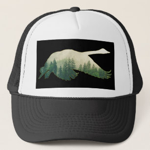 Nature Swan Forest Trees Trucker Hat