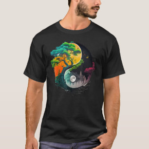 Nature Taoism Yin Yang Symbol on Zen Taijitu Yin Y T-Shirt