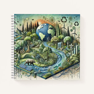  Nature, Technology & Eco Energy Design Notebook